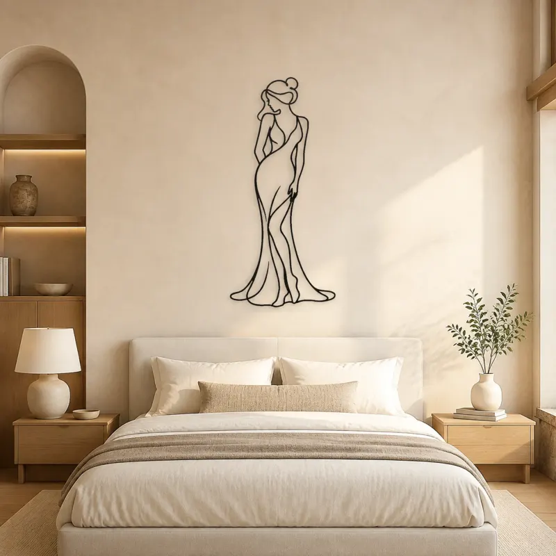 Soft Hip Contrapposto Metal Wall Art | Feminine Figure Wall Decor - lifestyle view 2