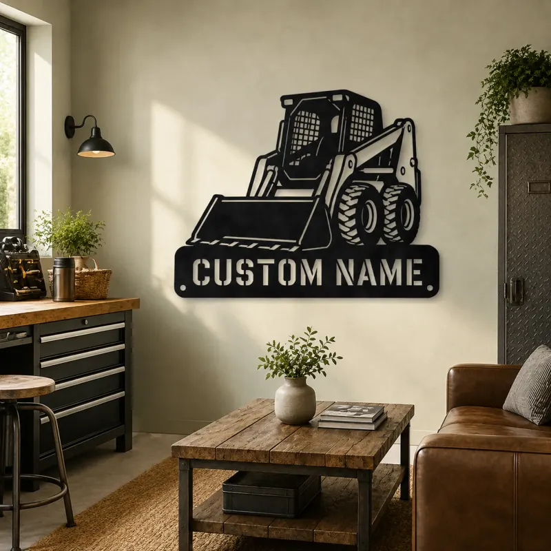 Personalized Skid Steer Loader Front Bucket Metal Wall Art - lifestyle view 4