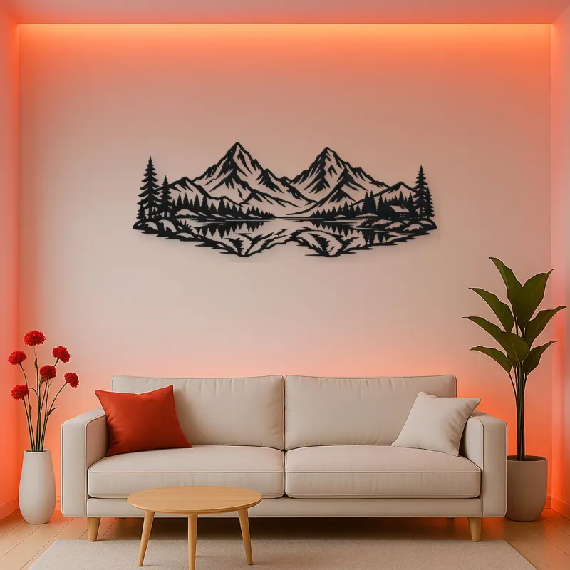 Twin Peaks Reflection Metal Wall Art | Modern Abstract Metal Decor