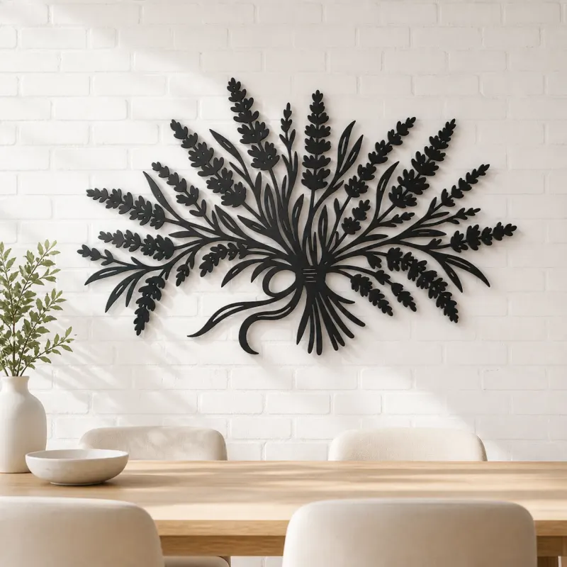 Lavender Bouquet Metal Wall Art | Botanical Metal Wall Decor - lifestyle view 4