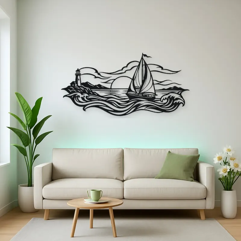 Sailboat Horizon Metal Wall Art | Coastal and Nautical Wall Decor