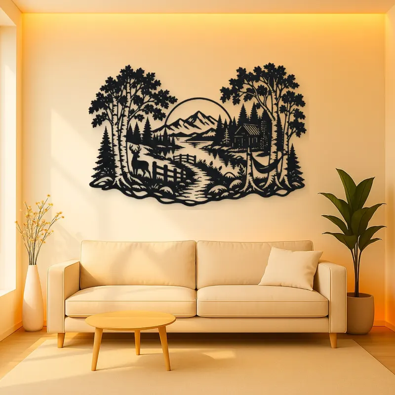 Birch Tree Path Metal Wall Art | Botanical Metal Wall Decor
