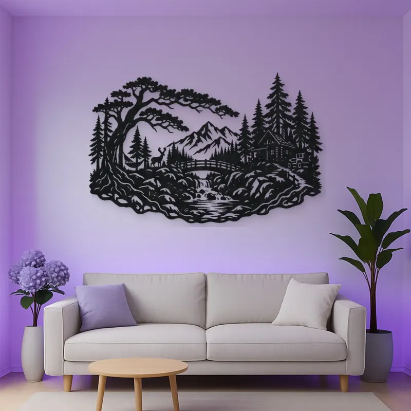 Secret Forest Bridge Metal Wall Art | Travel and City Wall Decor