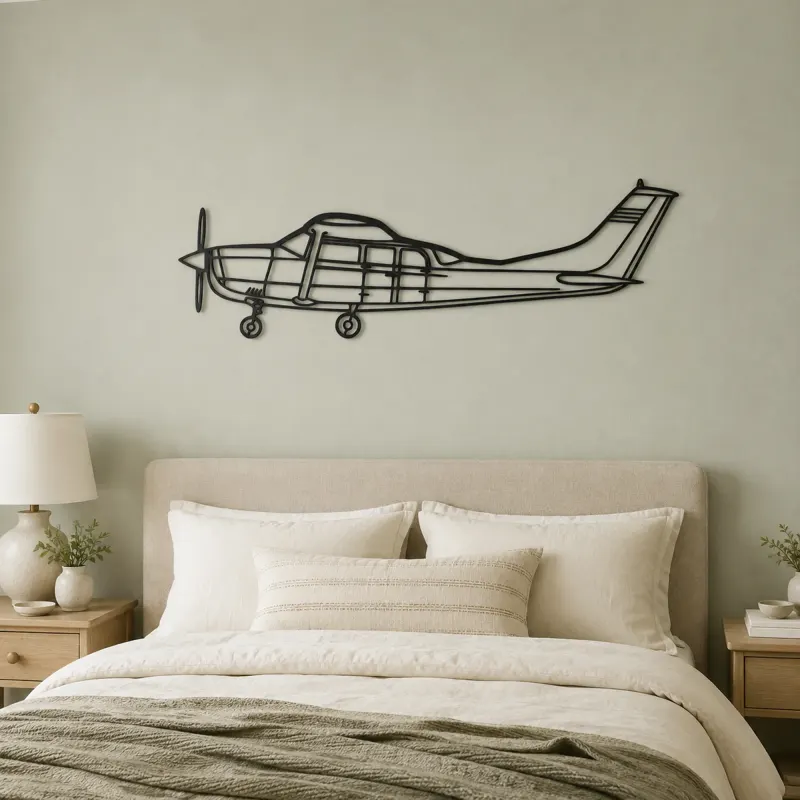 206 Airplane Silhouette Metal Wall Art, Metal Aircraft Silhouette, Aviation Wall Decor, Aviator Decor - lifestyle view 2