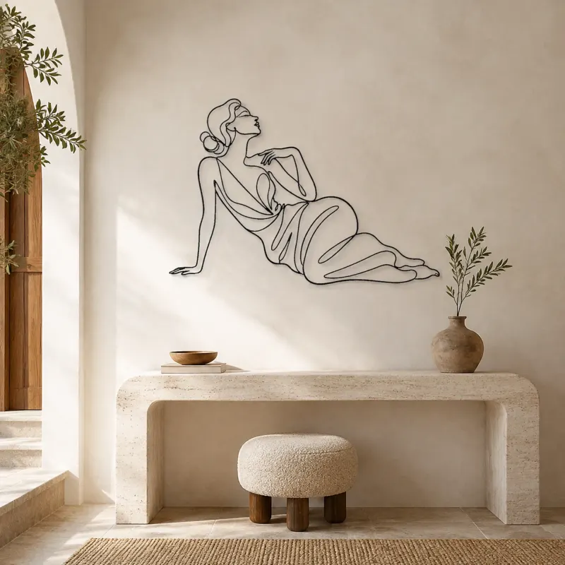 Reclining Fashion Muse Metal Wall Art | Fashion Figure Wall Decor - lifestyle view 3