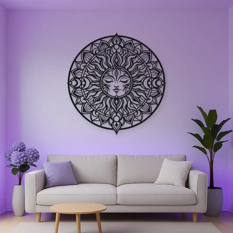 Mandala Sun Metal Wall Art | Spiritual Boho Metal Decor