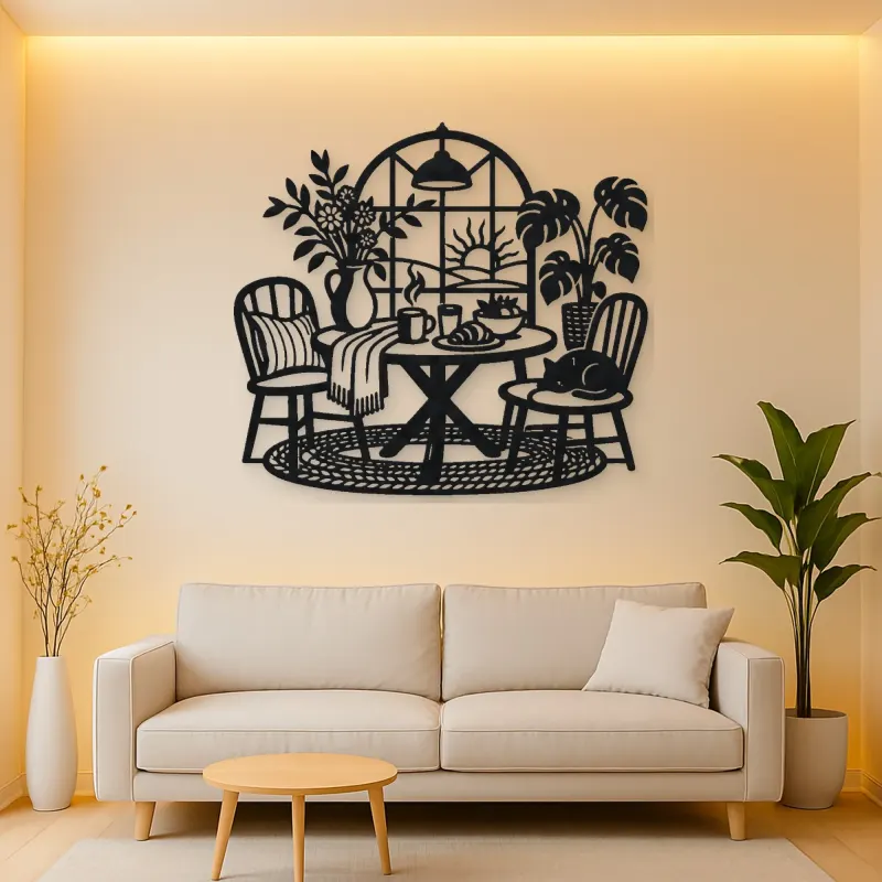 Breakfast Table Moment Metal Wall Art | Cozy Home Metal Decor