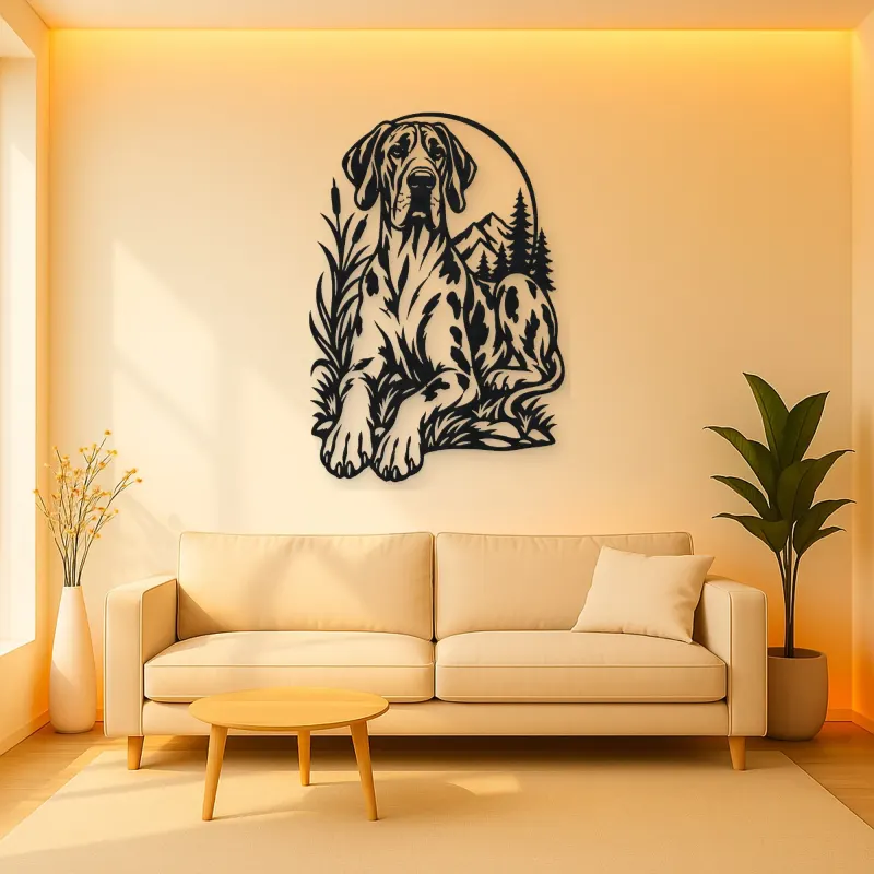 Great Dane Minimal Metal Wall Art | Pet Lover Silhouette Decor