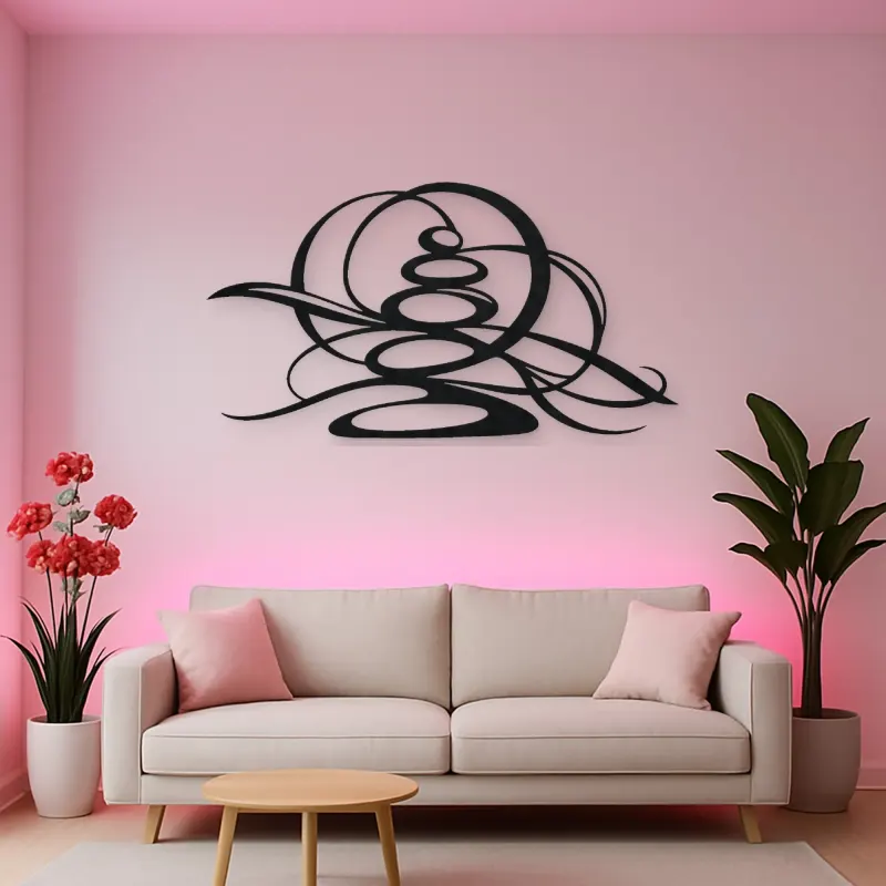 Zen Stone Arcs Metal Wall Art | Modern Abstract Metal Decor