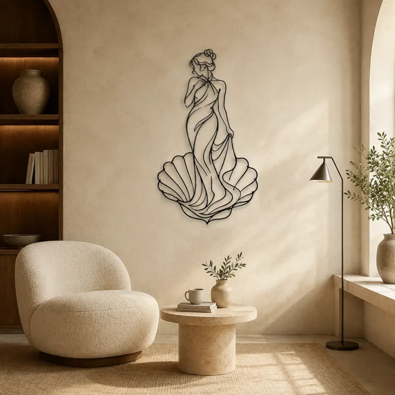 Venus Shell Pose Metal Wall Art | Classical Figure Wall Decor - lifestyle view 5