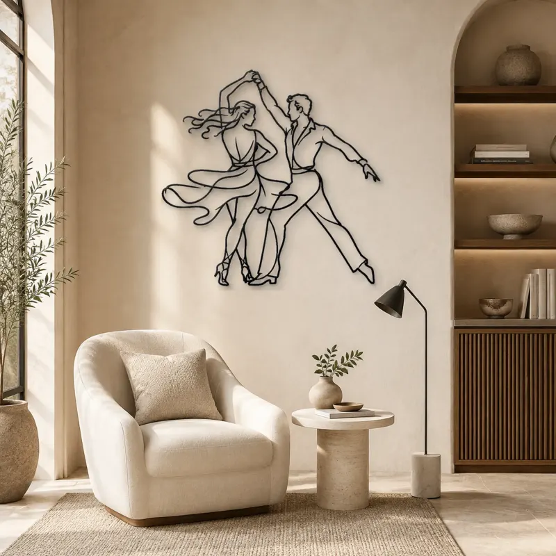 Salsa Couple Spin Metal Wall Art | Couple Dance Wall Decor - lifestyle view 5