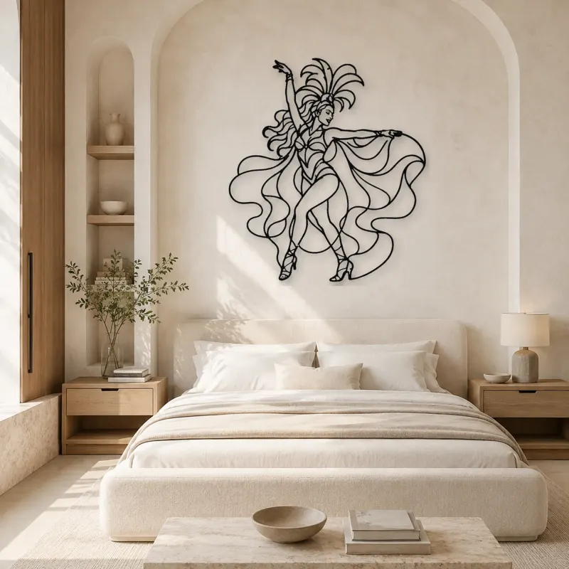 Samba Carnival Pose Metal Wall Art | Dance Silhouette Wall Decor - lifestyle view 2