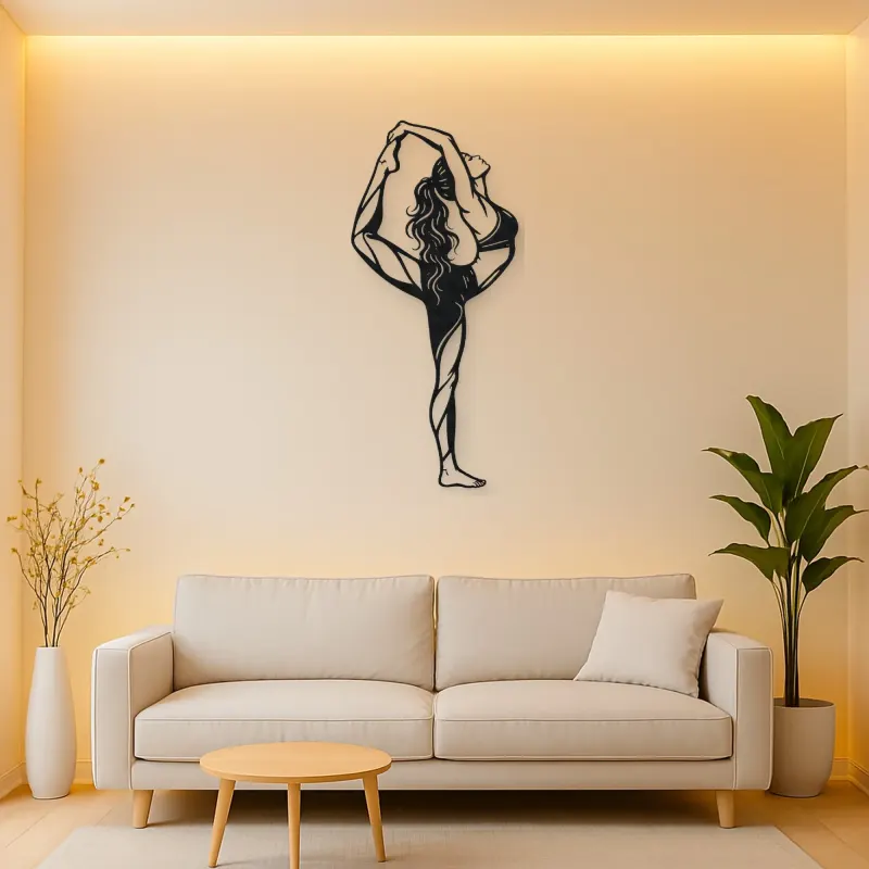 Standing Backbend Metal Wall Art | Movement Silhouette Decor