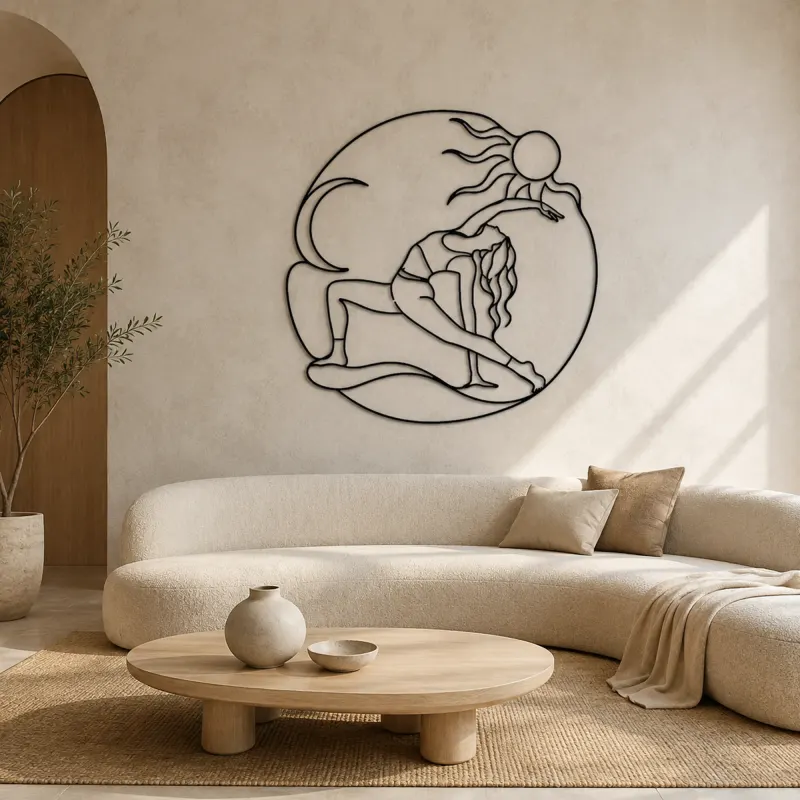 Wild Thing Arc Metal Wall Art | Yoga and Meditation Wall Decor - lifestyle view 3