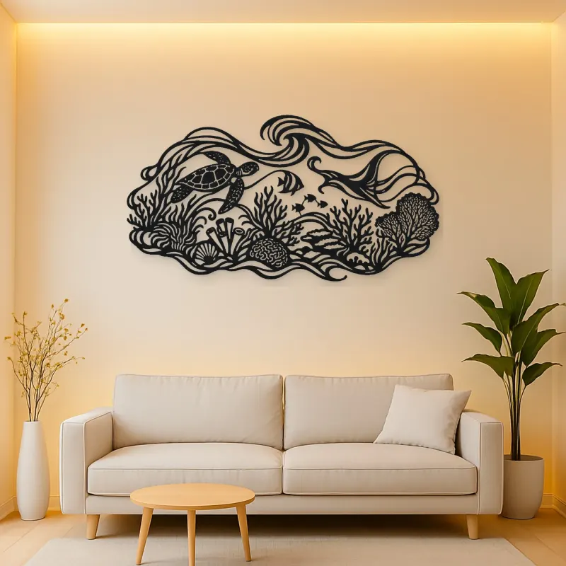 Coral Reef Rhythm Metal Wall Art | Coastal and Nautical Wall Decor