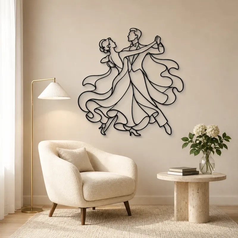 Ballroom Waltz Pair Metal Wall Art | Couple Dance Wall Decor - lifestyle view 5