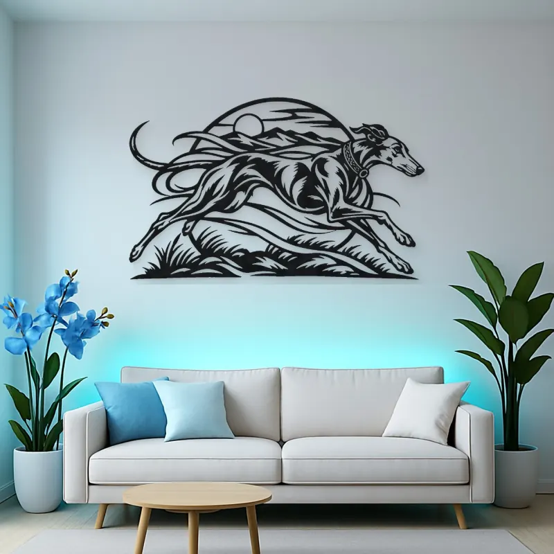 Greyhound Motion Metal Wall Art | Pet Lover Silhouette Decor