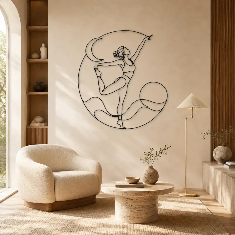 Dancer Pose Grace Metal Wall Art | Yoga and Meditation Wall Decor - lifestyle view 5