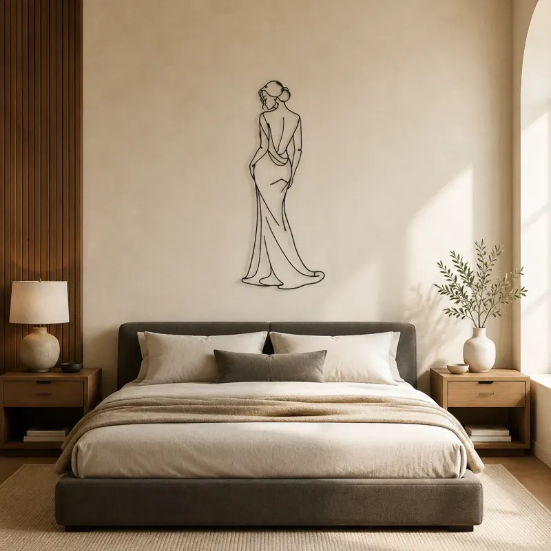 Graceful over Shoulder Metal Wall Art | Fashion Figure Wall Decor - lifestyle view 5