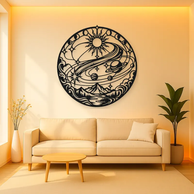 Comet Trail Curve Metal Wall Art | Nature Silhouette Decor