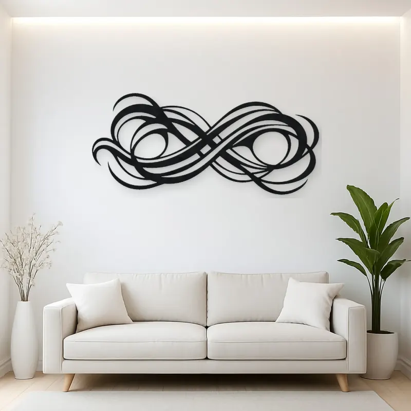 Interwoven Wave Ribbons Metal Wall Art | Modern Abstract Metal Decor