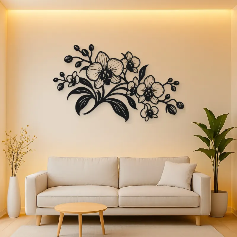 Orchid Elegance Metal Wall Art | Botanical Metal Wall Decor