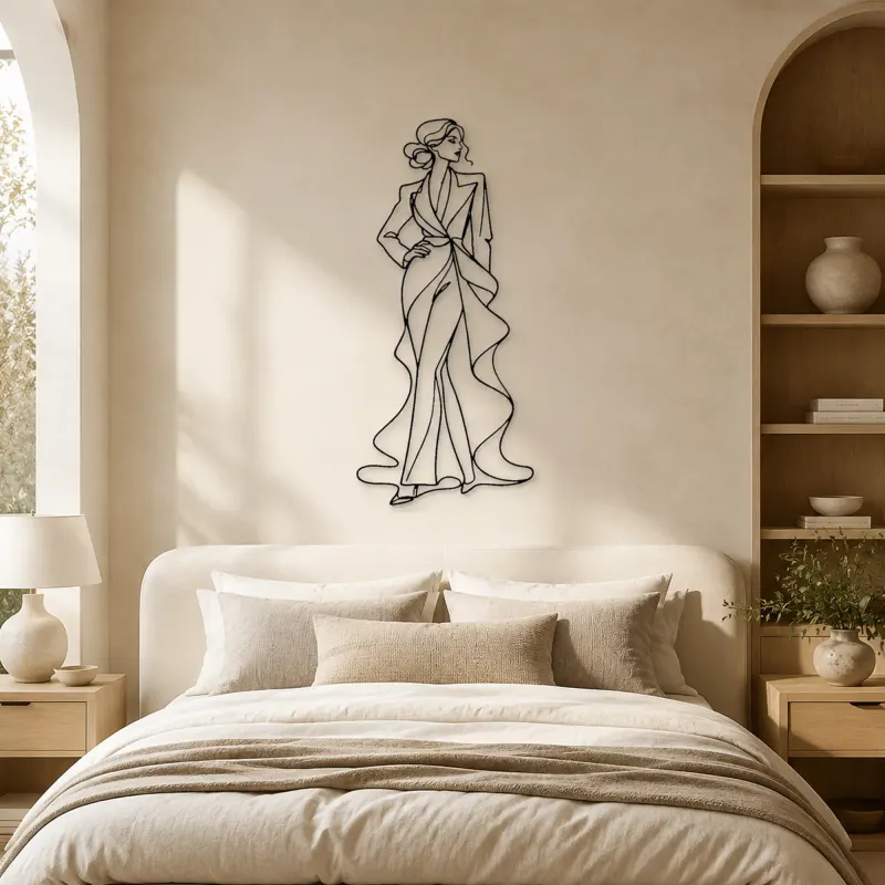 Fluid Fabric Model Metal Wall Art | Fashion Figure Wall Decor - lifestyle view 2