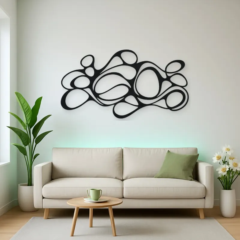 Organic Pebble Rhythm Metal Wall Art | Modern Abstract Metal Decor
