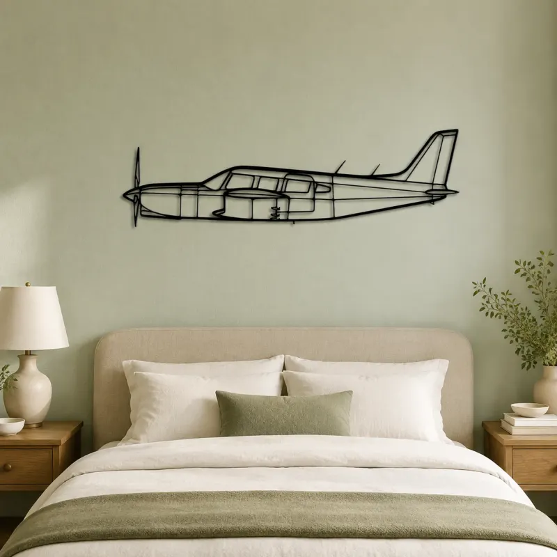 PA-32R-301T Airplane Silhouette Metal Wall Art, Metal Aircraft Silhouette, Aviation Wall Decor, Aviator Decor - lifestyle view 2