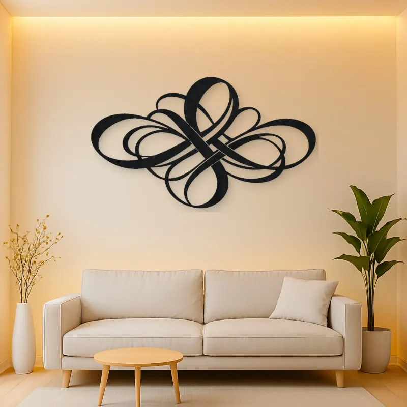Modern Ribbon Knot Metal Wall Art | Modern Abstract Metal Decor