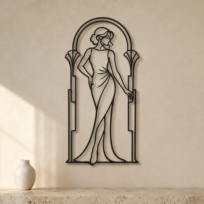 Fashion Arch Pose Metal Wall Art | Movement Silhouette Decor - lifestyle view 3