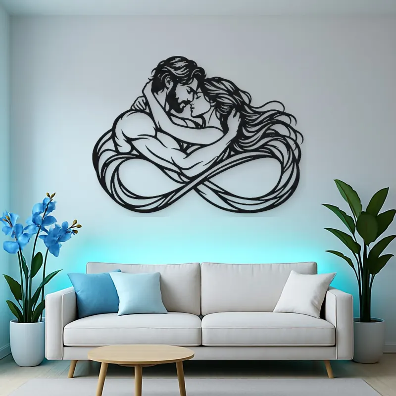Eternal Loop Lovers Metal Wall Art | Romantic Couple Decor