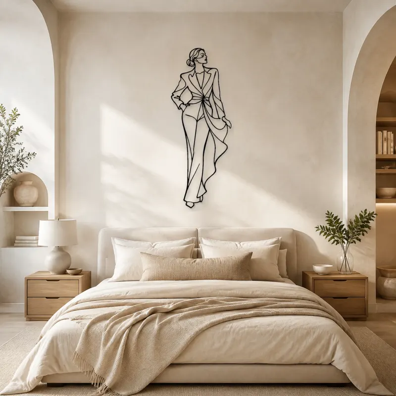 Luxury Fashion Silhouette Metal Wall Art | Fashion Figure Wall Decor - lifestyle view 2
