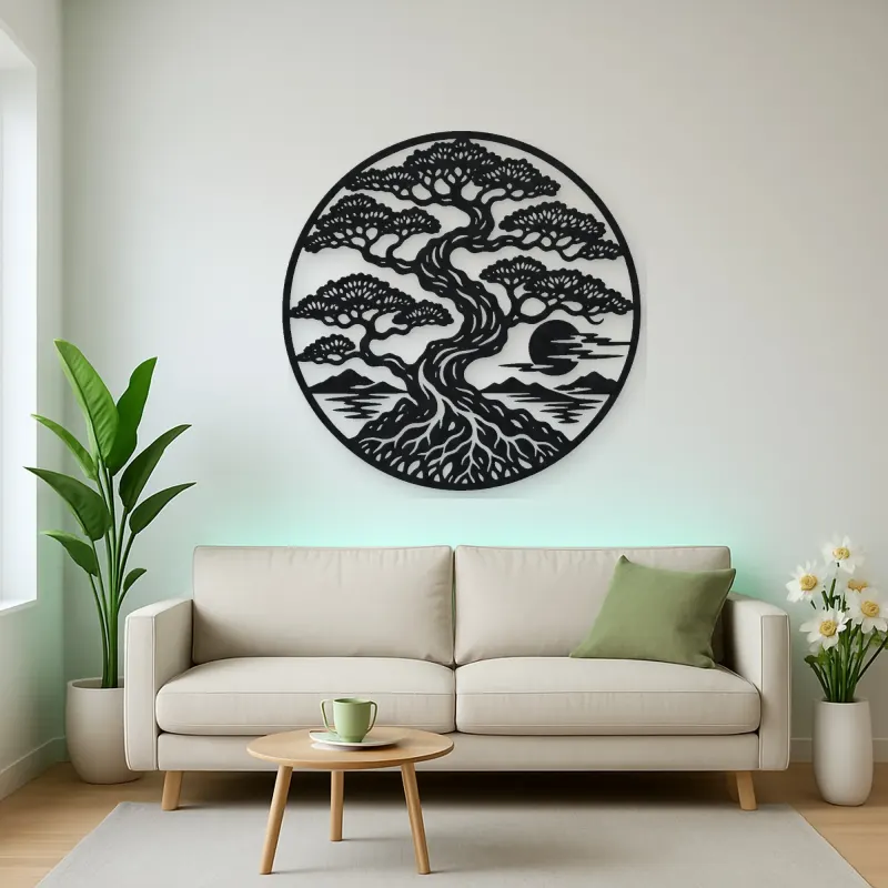 Bonsai Balance Metal Wall Art | Botanical Metal Wall Decor