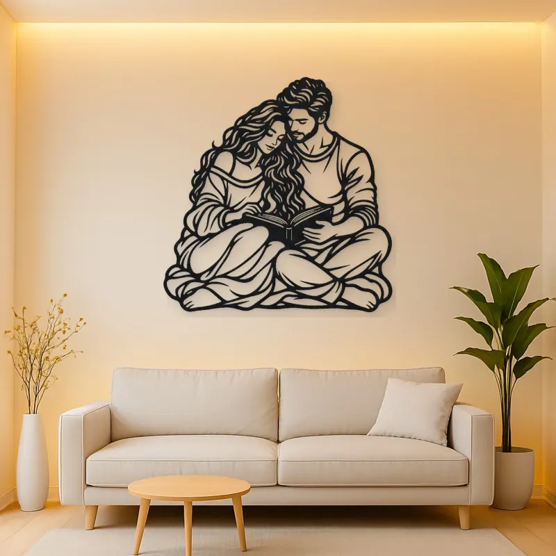 Reading Together Metal Wall Art | Cozy Home Metal Decor