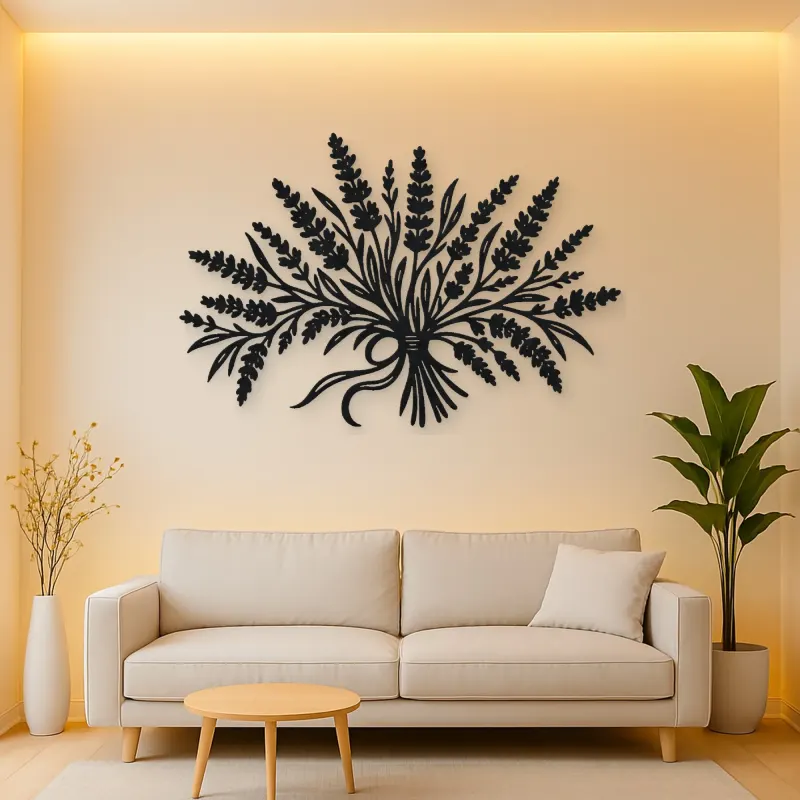 Lavender Bouquet Metal Wall Art | Botanical Metal Wall Decor
