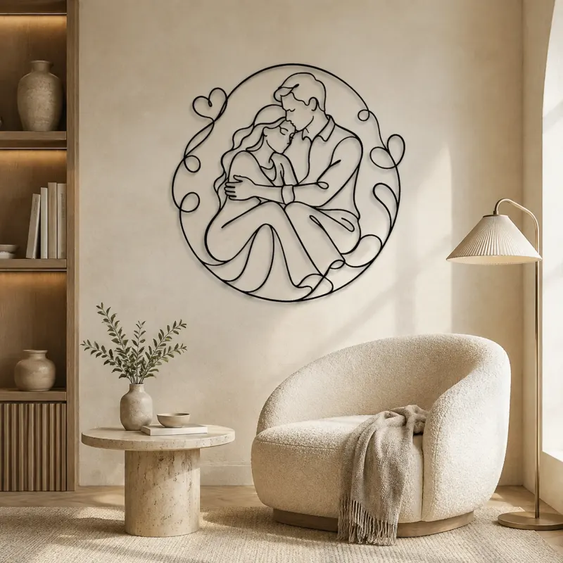 Quiet Moment Couple Metal Wall Art | Romantic Couple Decor - lifestyle view 5