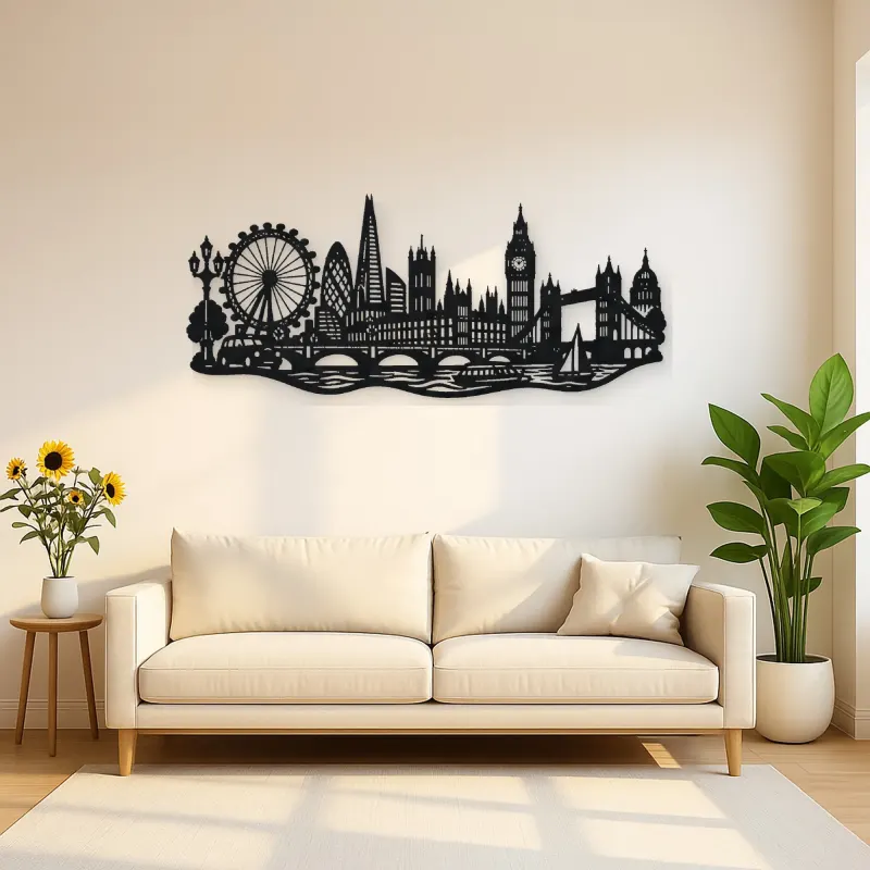London Skyline Flow Metal Wall Art | Travel and City Wall Decor