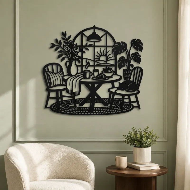 Breakfast Table Moment Metal Wall Art | Cozy Home Metal Decor - lifestyle view 2