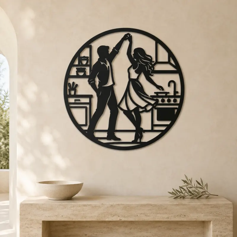 Dancing in Kitchen Metal Wall Art | Cozy Home Metal Decor - lifestyle view 3