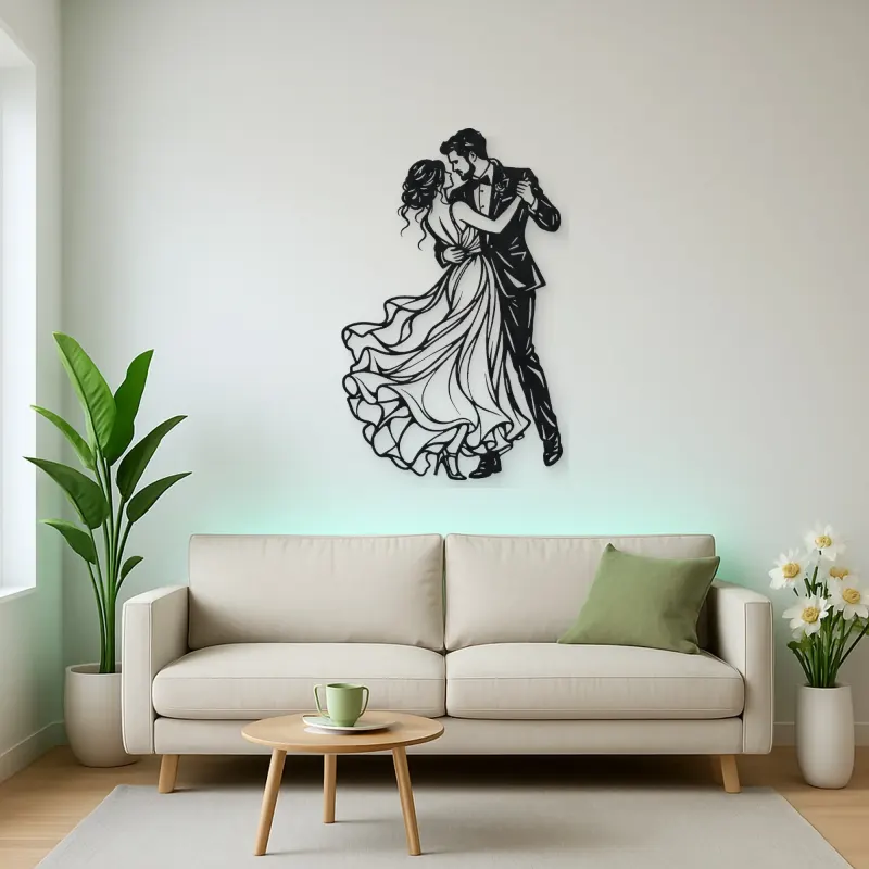 Wedding First Dance Metal Wall Art | Romantic Couple Decor