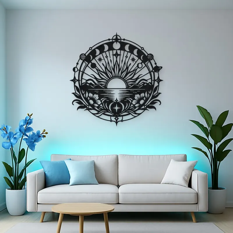 Sunrise Mandala Metal Wall Art | Spiritual Boho Metal Decor