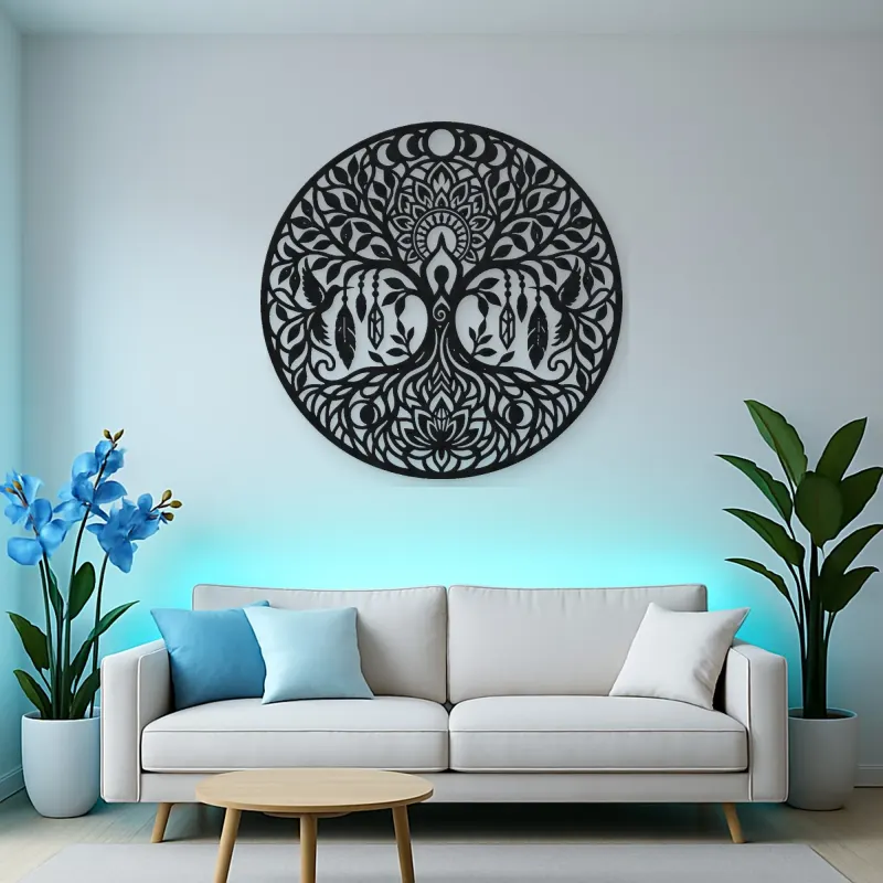 Tree Mandala Fusion Metal Wall Art | Botanical Metal Wall Decor