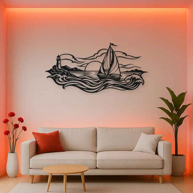 Sailboat Horizon Metal Wall Art | Coastal and Nautical Wall Decor