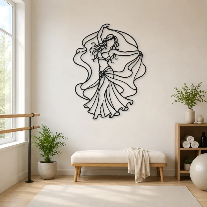 Décoration murale en métal "Silhouette de danse orientale" | Décor mural silhouette danse