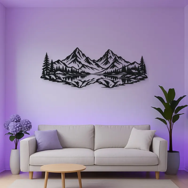 Twin Peaks Reflection Metal Wall Art | Modern Abstract Metal Decor