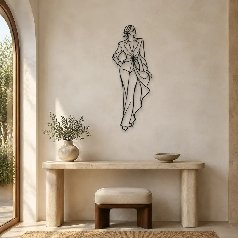 Luxury Fashion Silhouette Metal Wall Art | Fashion Figure Wall Decor - lifestyle view 3