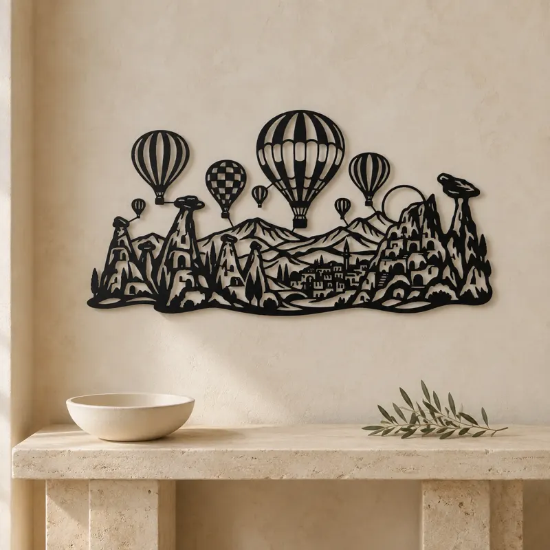 Cappadocia Balloons Metal Wall Art | Travel and City Wall Decor - lifestyle view 3