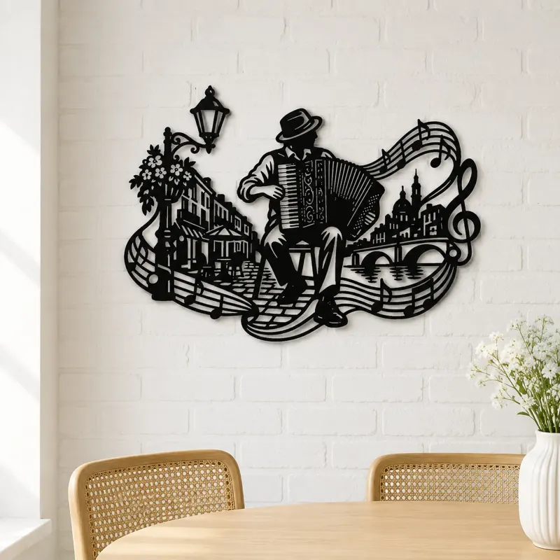 Accordion Street Music Metal Wall Art | Music Room Wall Decor - lifestyle view 4
