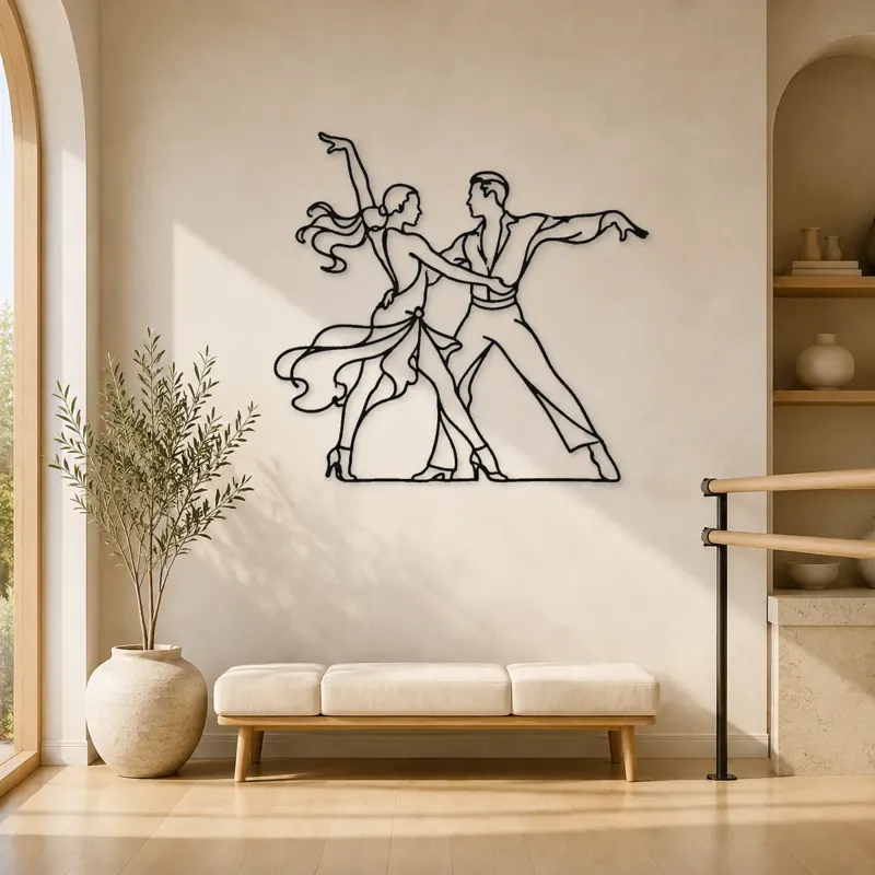 Cha Cha Pose Metal Wall Art | Couple Dance Wall Decor
